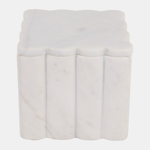 Sagebrook Home 5" Scalloped Marble Box White Wishlist Create New