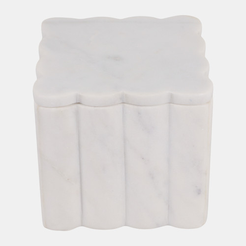 sagebrook home 5" Scalloped Marble Box White Wishlist Create New