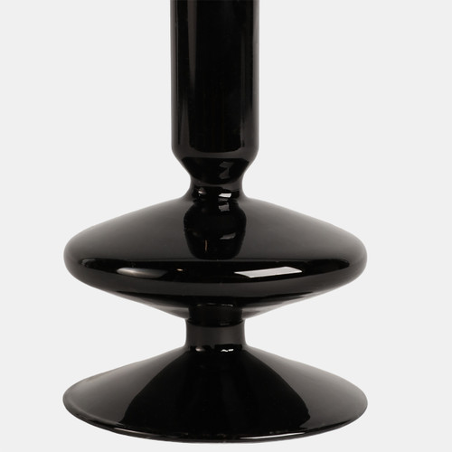 Sagebrook Home 5" Vintage Glass Taper Candle Holder Black Wishlist Create New