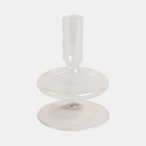 sagebrook home 5" Vintage Glass Taper Candle Holder Clear Wishlist Create New