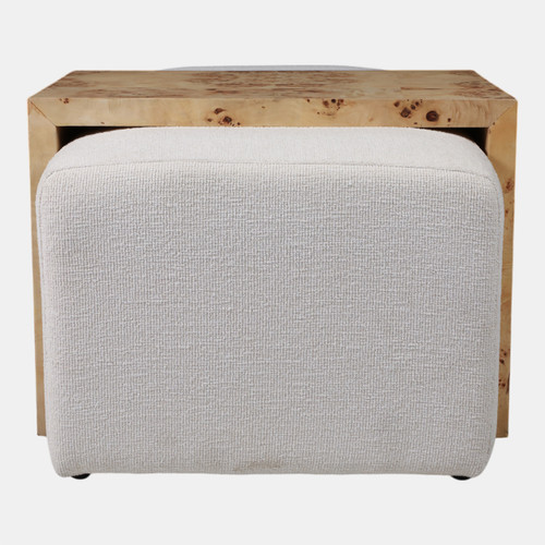 Sagebrook Home 53" Rectangular Bench With Burl Wood Table Ivory Wishlist Create New