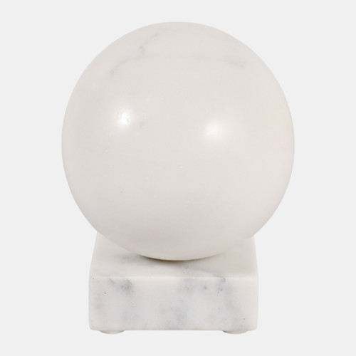 Sagebrook Home 5x4" Round Marble Clock On Base White/silver Wishlist Create New