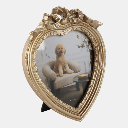 Sagebrook Home 5x5 Coquette Heart Photo Frame Gold Wishlist Create New