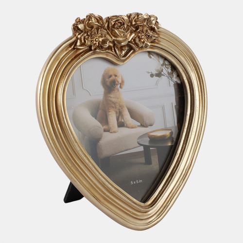 Sagebrook Home 5x5 Heart Photo Frame With Roses Gold Wishlist Create New