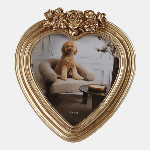 sagebrook home 5x5 Heart Photo Frame With Roses Gold Wishlist Create New