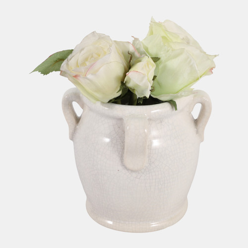 Sagebrook Home 5x5" Pencil Cup W/ Handles White Crackle Wishlist Create New