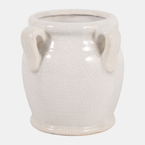 Sagebrook Home 5x5" Pencil Cup W/ Handles White Crackle Wishlist Create New