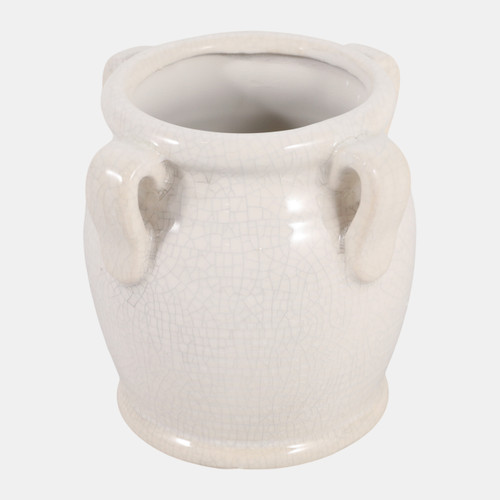 sagebrook home 5x5" Pencil Cup W/ Handles White Crackle Wishlist Create New