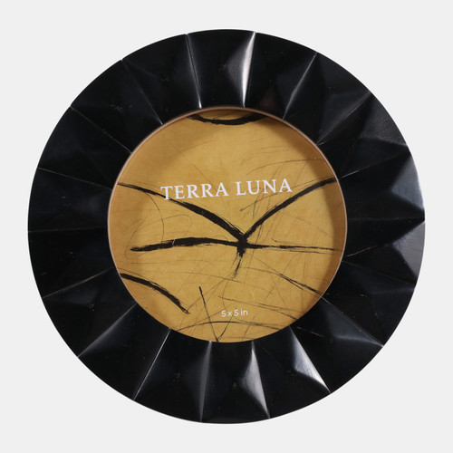 sagebrook home 5x5" Round 3-d Spike Resin Photo Frame Black Wishlist Create New