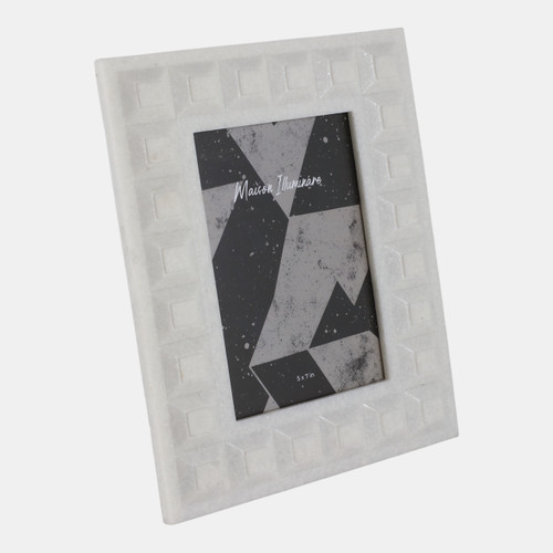 Sagebrook Home 5x7" Block Border Quartz Resin Photo Frame White Wishlist Create New