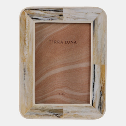 sagebrook home 5x7" Marbled Resin Photo Frame Ivory/ Brown Wishlist Create New