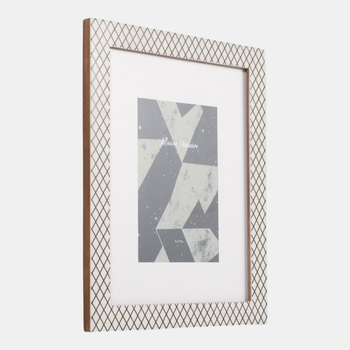 Sagebrook Home 5x7" Matted Photo Frame Diamond Pattern Black/whi Wishlist Create New