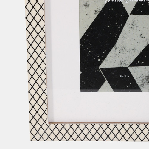Sagebrook Home 5x7" Matted Photo Frame Diamond Pattern Black/whi Wishlist Create New
