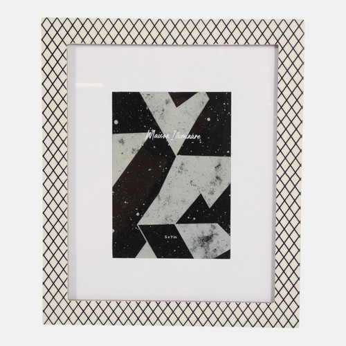 sagebrook home 5x7" Matted Photo Frame Diamond Pattern Black/whi Wishlist Create New