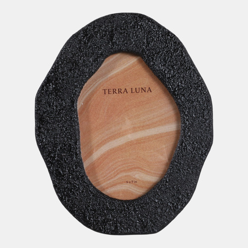 sagebrook home 5x7" Organic Shaped Textured Photo Frame Black Wishlist Create New