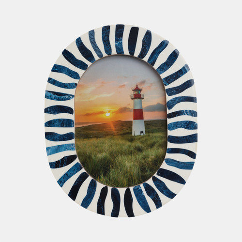 sagebrook home 5x7 Oval Frame With Inlay Pieces Blue/white Wishlist Create New