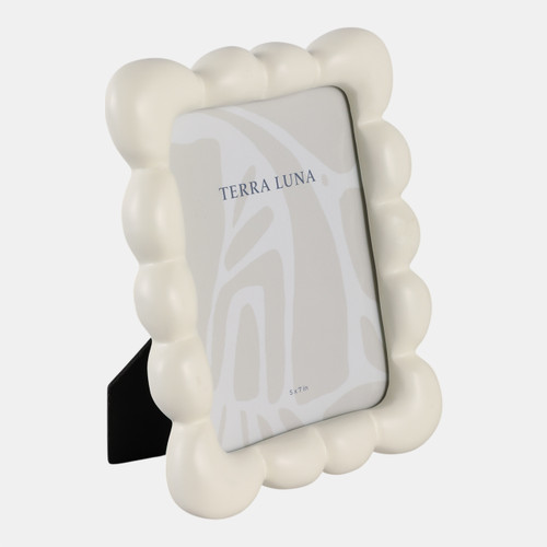 Sagebrook Home 5x7" Puffy Squiggle Photo Frame Ivory Wishlist Create New