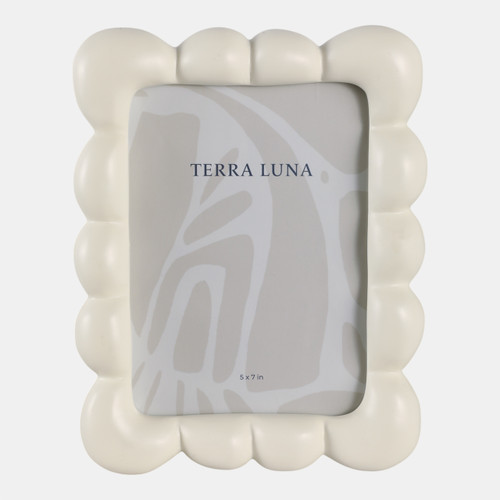 sagebrook home 5x7" Puffy Squiggle Photo Frame Ivory Wishlist Create New