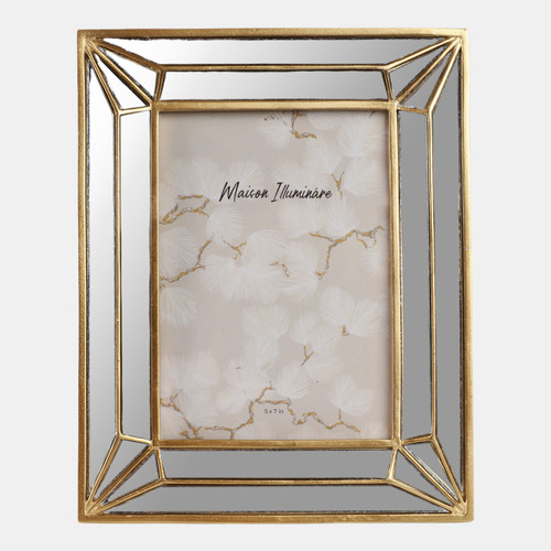 sagebrook home 5x7 Resin Deco Mirrored Border Photo Frame Gold Wishlist Create New
