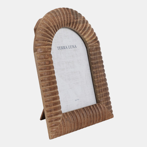 Sagebrook Home 5x7" Ribbed Wood Arch Photo Frame Natural Wishlist Create New