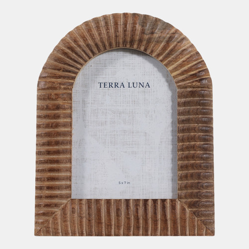 sagebrook home 5x7" Ribbed Wood Arch Photo Frame Natural Wishlist Create New