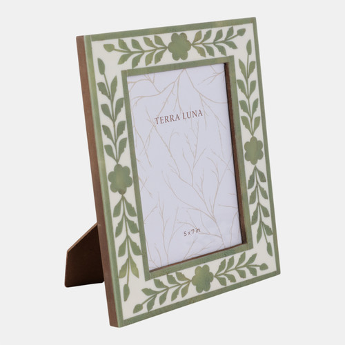Sagebrook Home 5x7 Sage Green Petals Photo Frame White/green Wishlist Create New