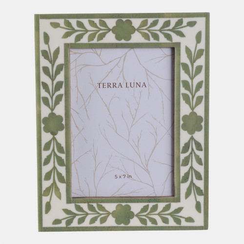 sagebrook home 5x7 Sage Green Petals Photo Frame White/green Wishlist Create New