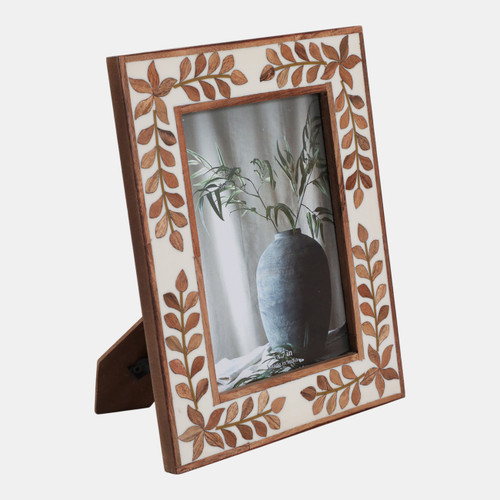 Sagebrook Home 5x7 Wood Inlay Vine Photo Frame Natural Wishlist Create New