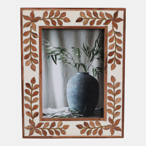 sagebrook home 5x7 Wood Inlay Vine Photo Frame Natural Wishlist Create New