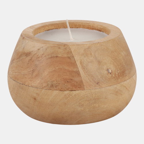 Sagebrook Home 6" 10 Oz Vanilla Modern Wood Bowl Candle Blonde Wishlist Create New