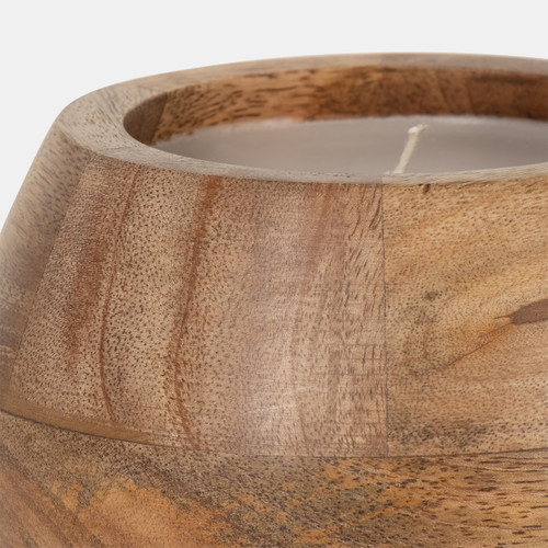 Sagebrook Home 6" 10 Oz Vanilla Modern Wood Bowl Candle Natural Wishlist Create New