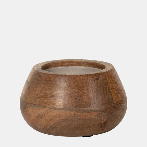 sagebrook home 6" 10 Oz Vanilla Modern Wood Bowl Candle Natural Wishlist Create New
