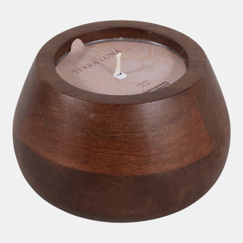 Sagebrook Home 6" 10 Oz Vanilla Modern Wood Bowl Candle Walnut Wishlist Create New