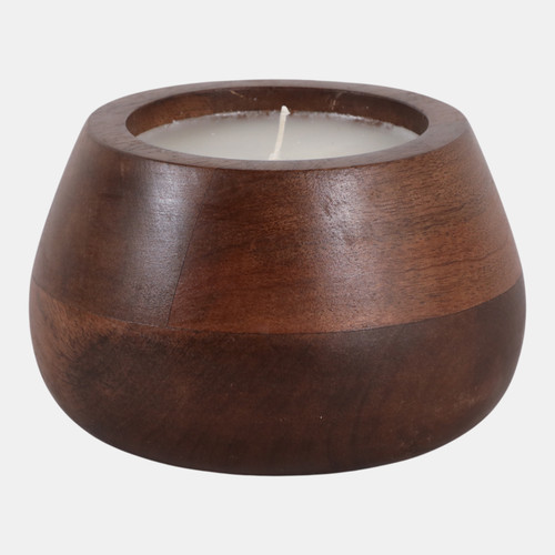 Sagebrook Home 6" 10 Oz Vanilla Modern Wood Bowl Candle Walnut Wishlist Create New