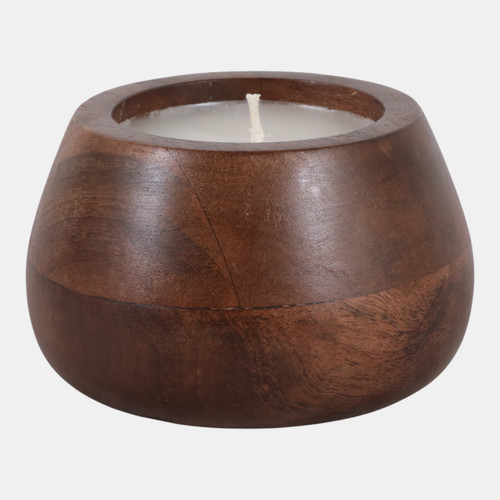 Sagebrook Home 6" 10 Oz Vanilla Modern Wood Bowl Candle Walnut Wishlist Create New