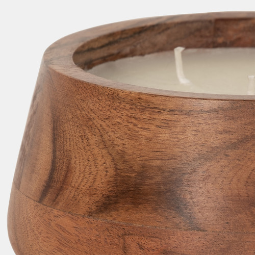 Sagebrook Home 6" 11 Oz Vanilla Wood Bowl Candle Natural Wishlist Create New