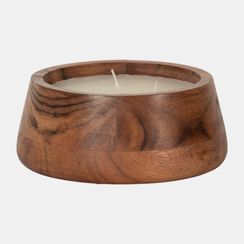 sagebrook home 6" 11 Oz Vanilla Wood Bowl Candle Natural Wishlist Create New