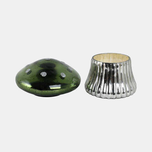 Sagebrook Home 6" 12 Oz Cypress & Musk Mushroom Candle Green Wishlist Create New