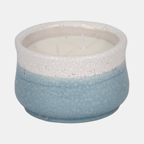 Sagebrook Home 6" 12oz Moco Bamboo Reactiv Curved Cndle Lght Blu Wishlist Create New