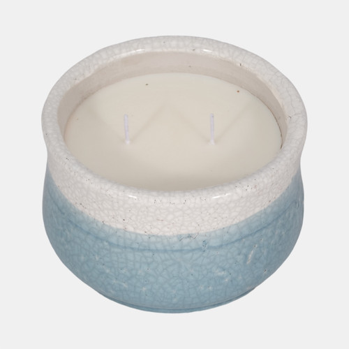 Sagebrook Home 6" 12oz Moco Bamboo Reactiv Curved Cndle Lght Blu Wishlist Create New