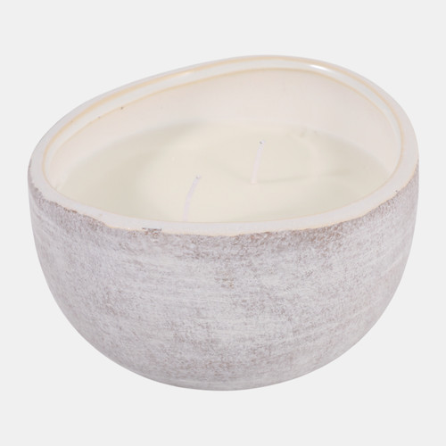 Sagebrook Home 6" 14 Oz Magnolia & Lily Textured Candle White Wishlist Create New