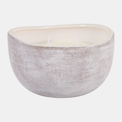 Sagebrook Home 6" 14 Oz Magnolia & Lily Textured Candle White Wishlist Create New