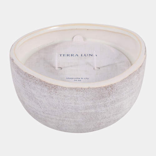 sagebrook home 6" 14 Oz Magnolia & Lily Textured Candle White Wishlist Create New