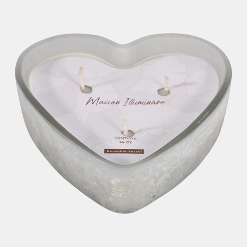 sagebrook home 6" 16 Oz Jasmine Heart Shaped Soda Glass Candle W Wishlist Create New