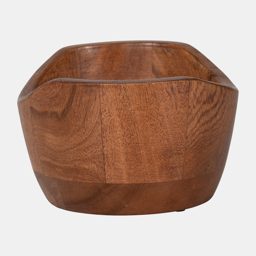 Sagebrook Home 6" 17 Oz Vanilla Curvy Wood Bowl Candle Natural Wishlist Create New