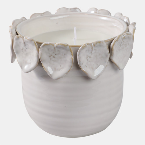 Sagebrook Home 6" 17 Oz Wood Sage& Sea Salt Applique Candle Ivory Wishlist Create New