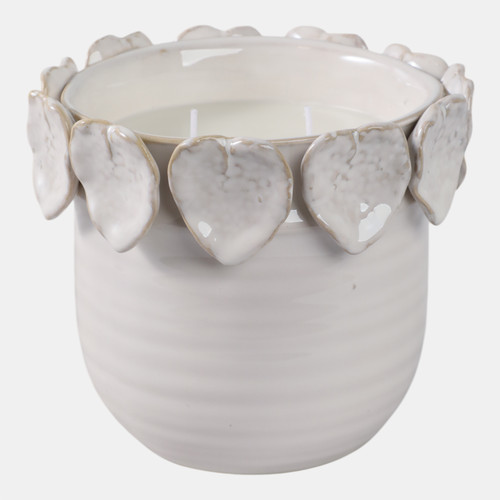 sagebrook home 6" 17 Oz Wood Sage& Sea Salt Applique Candle ivory Wishlist Create New