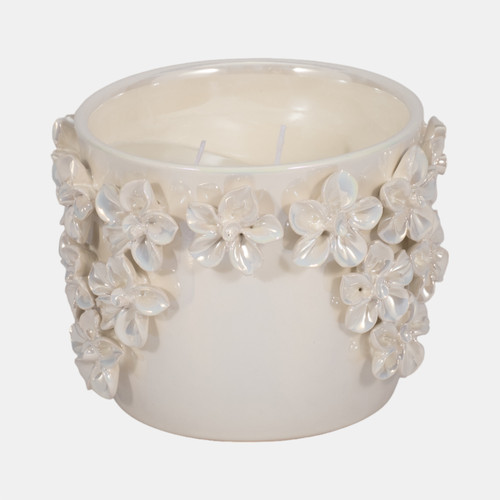 Sagebrook Home 6" 18oz Spiced Cranberry Applique Candle Iridescnt Wishlist Create New