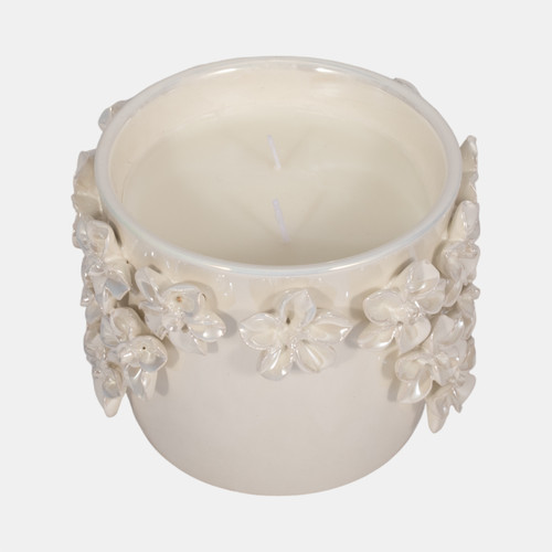 Sagebrook Home 6" 18oz Spiced Cranberry Applique Candle Iridescnt Wishlist Create New