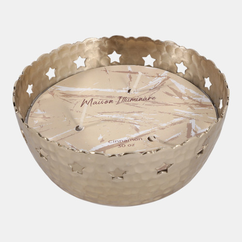 Sagebrook Home 6" 30 Oz Cinnamon Stars Pierced On Metal Candle G Wishlist Create New